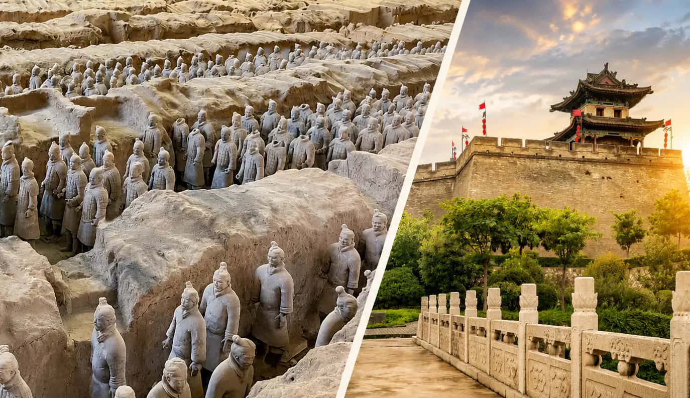 Xi'an city highlights on a Terracotta Warriors plus one city stop tour route.