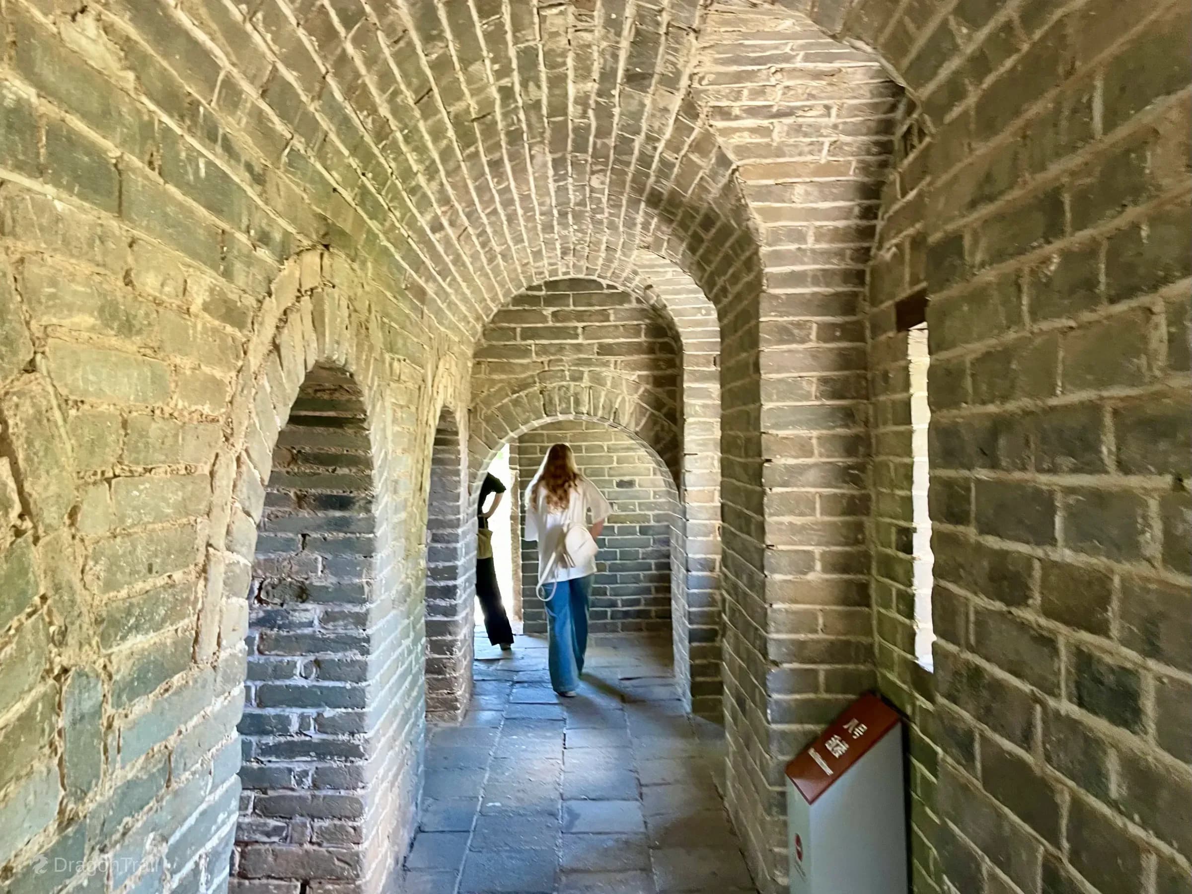 Brick barrel-vaulted corridor inside Mutianyu Tower 8