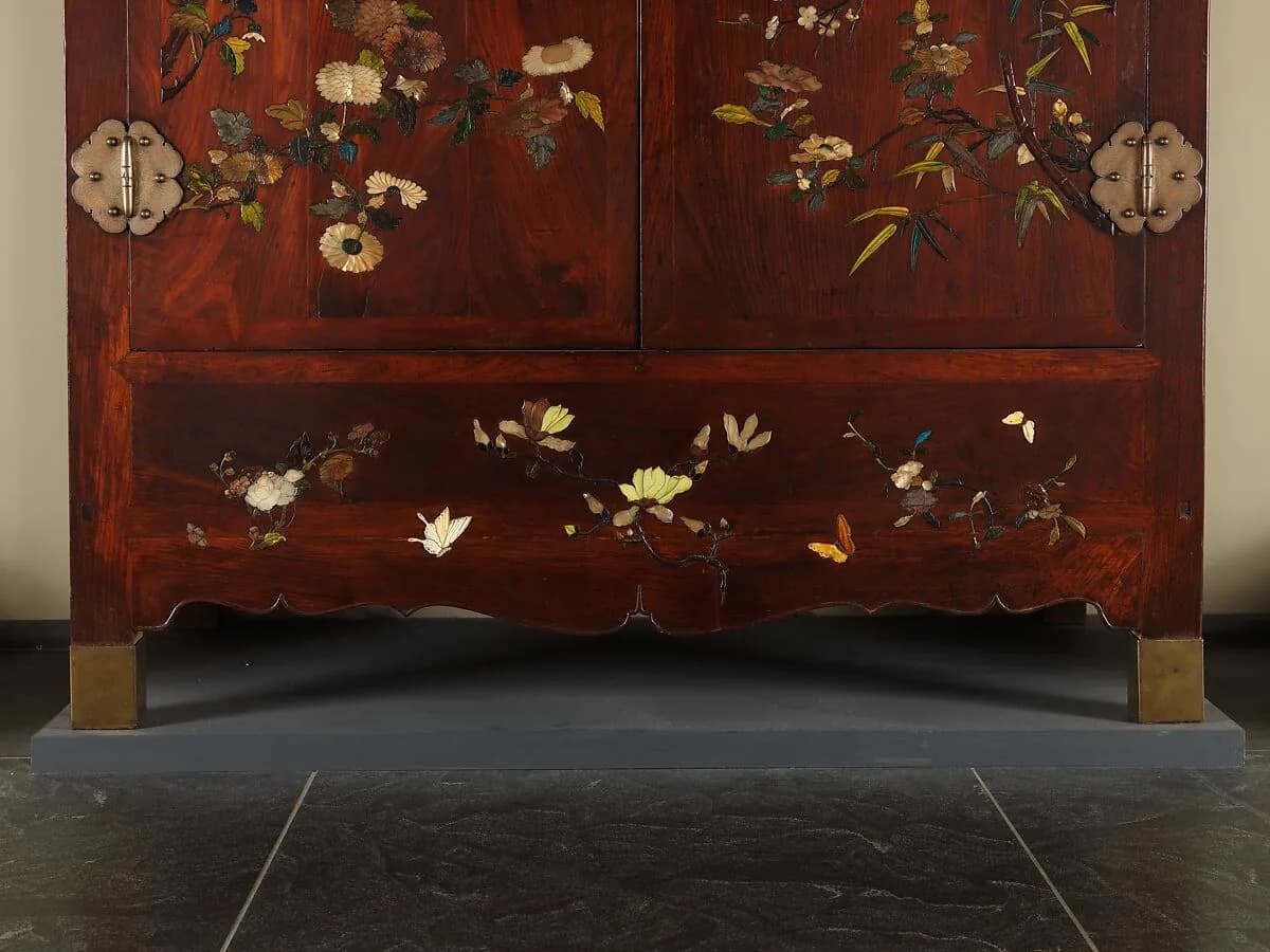 Lower frame and feet of a late Ming Chinese wardrobe