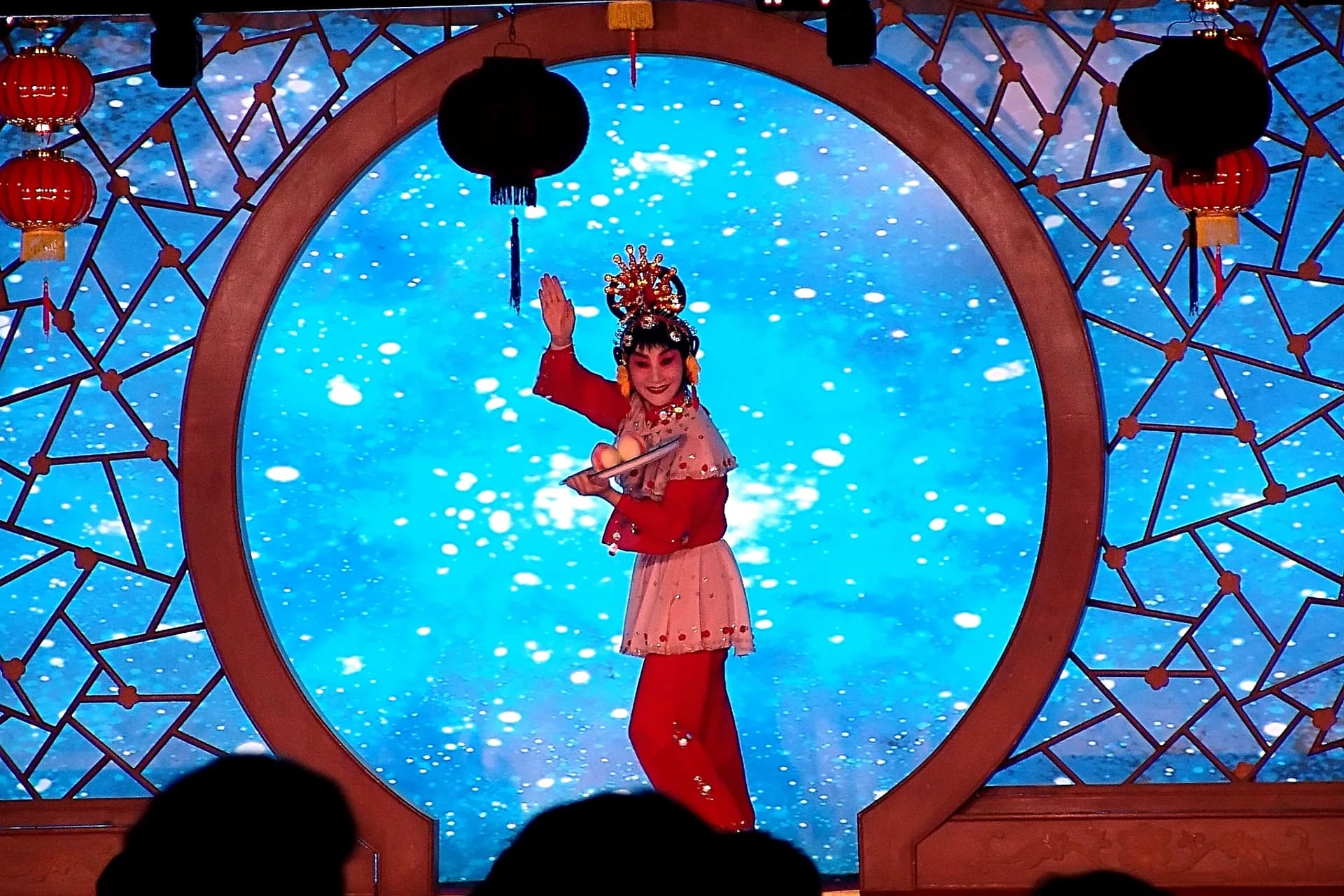 Peking Opera performer in traditional costume in Beijing.
