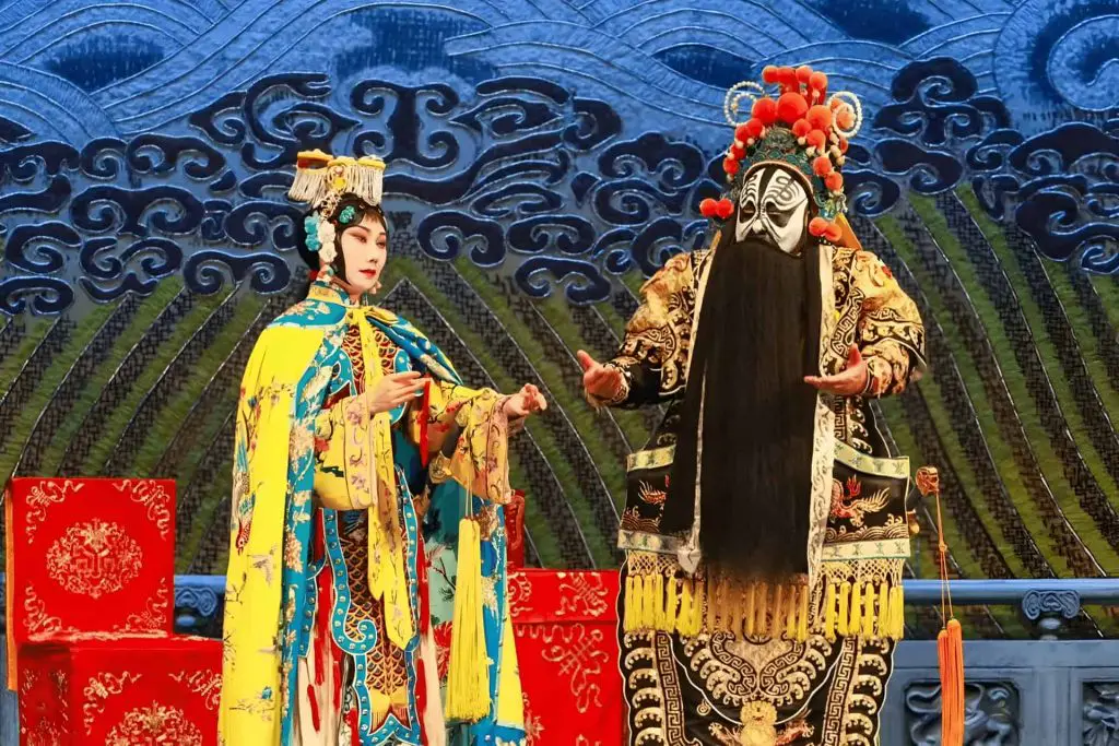 Peking Opera performer in traditional costume in Beijing.