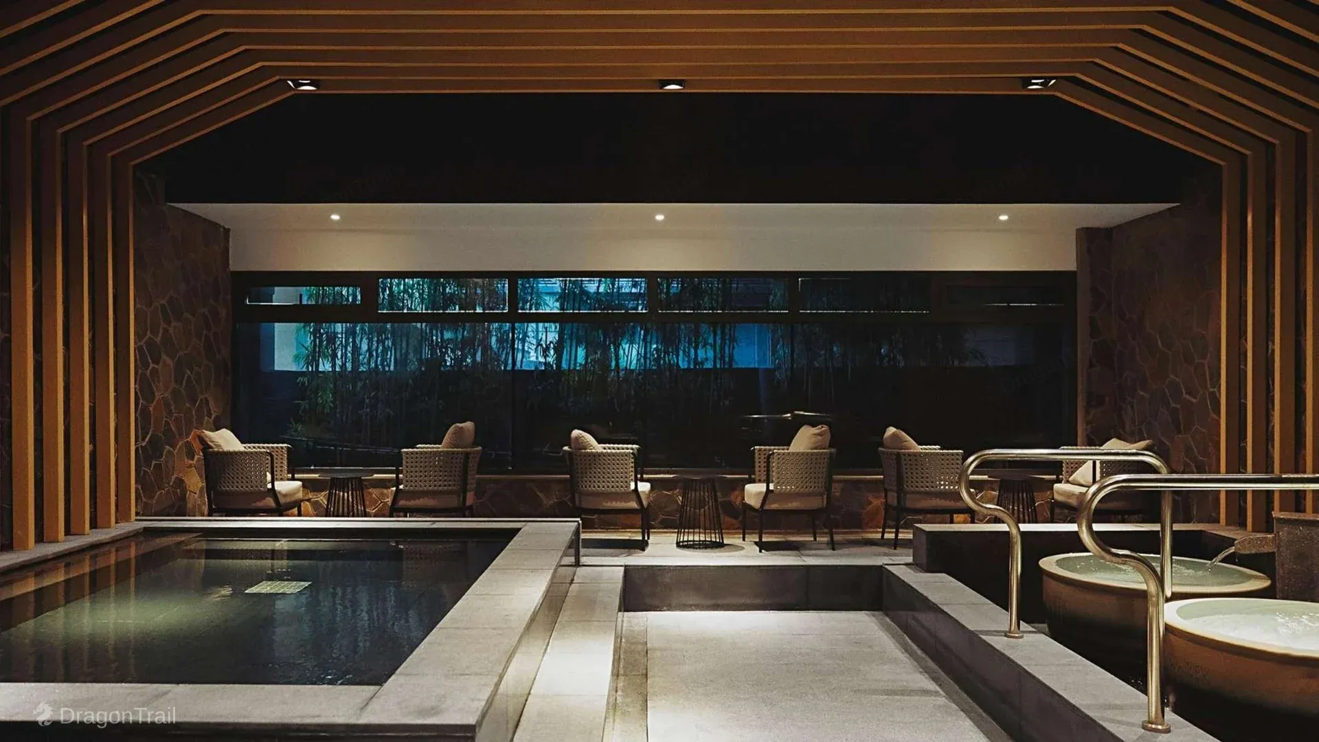 Shared relaxation lounge at a Beijing 24-hour spa.