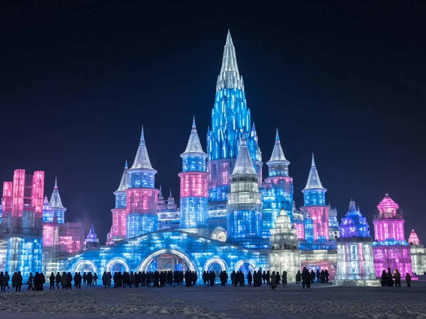 Harbin Ice and Snow World at night