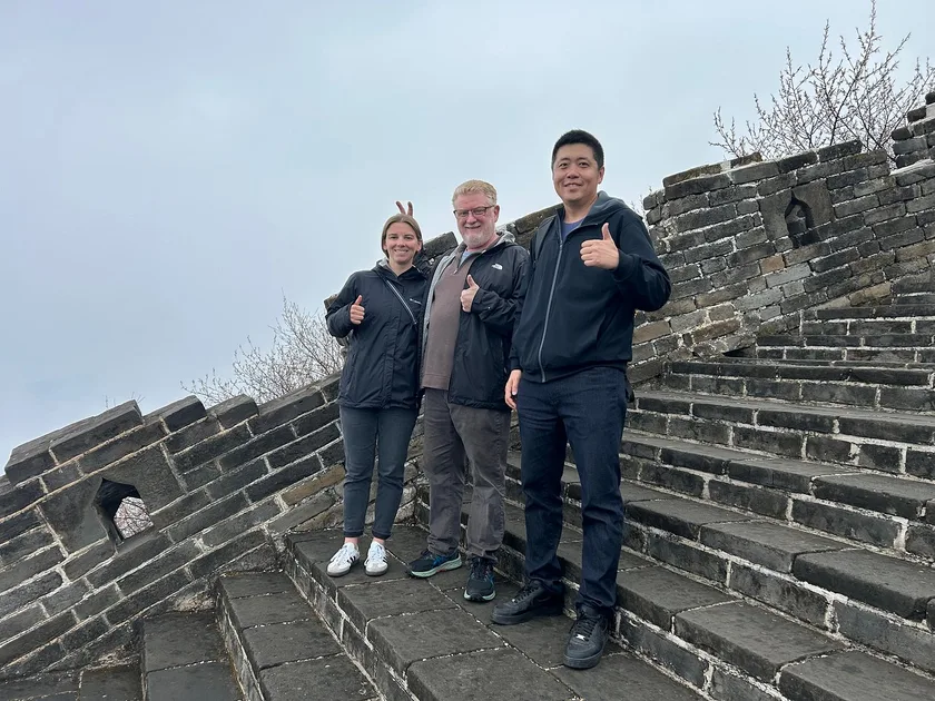 Family visiting the Mutianyu section of the Great Wall on a private Beijing tour.