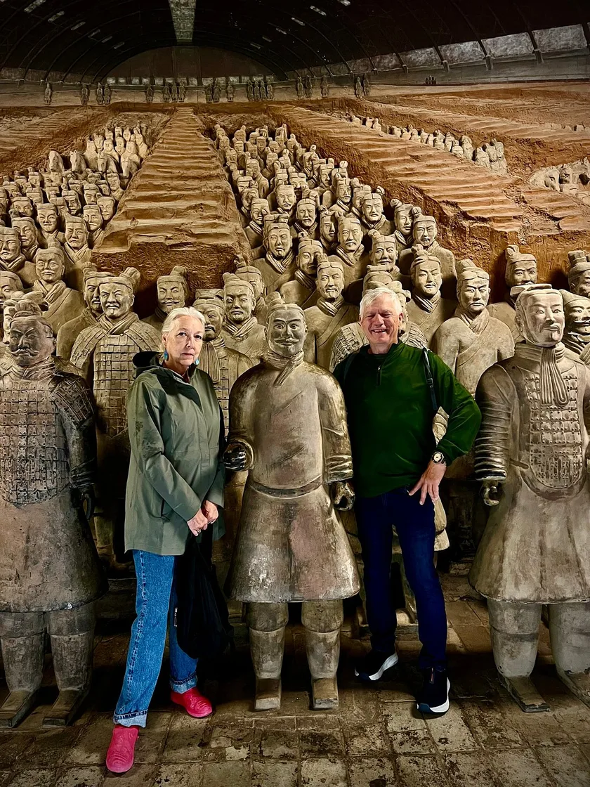 Couple visiting the Terracotta Warriors museum on a private Xi'an tour.