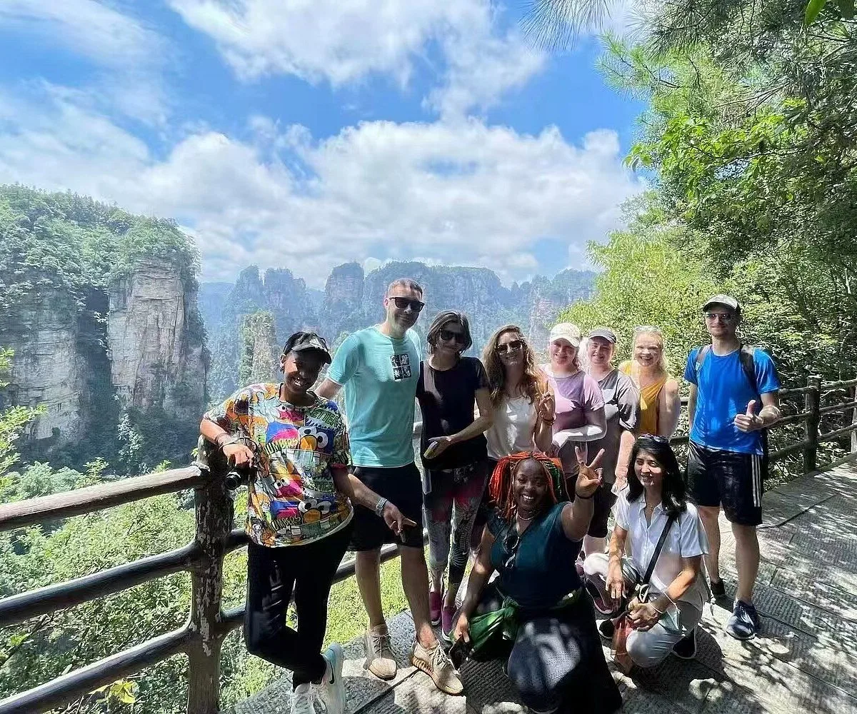 Misty Zhangjiajie peaks during a private Tianmen Mountain tour.