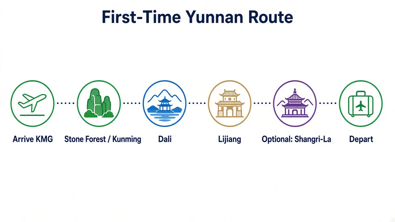 Simplest first-time Yunnan route