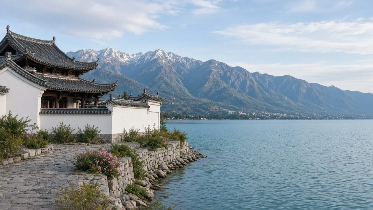Erhai lakeside and Bai architecture, Dali