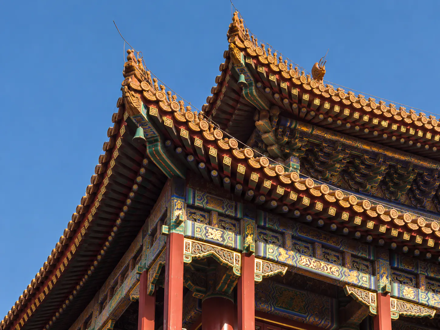 Glazed roof detail at the Lama Temple in Beijing.