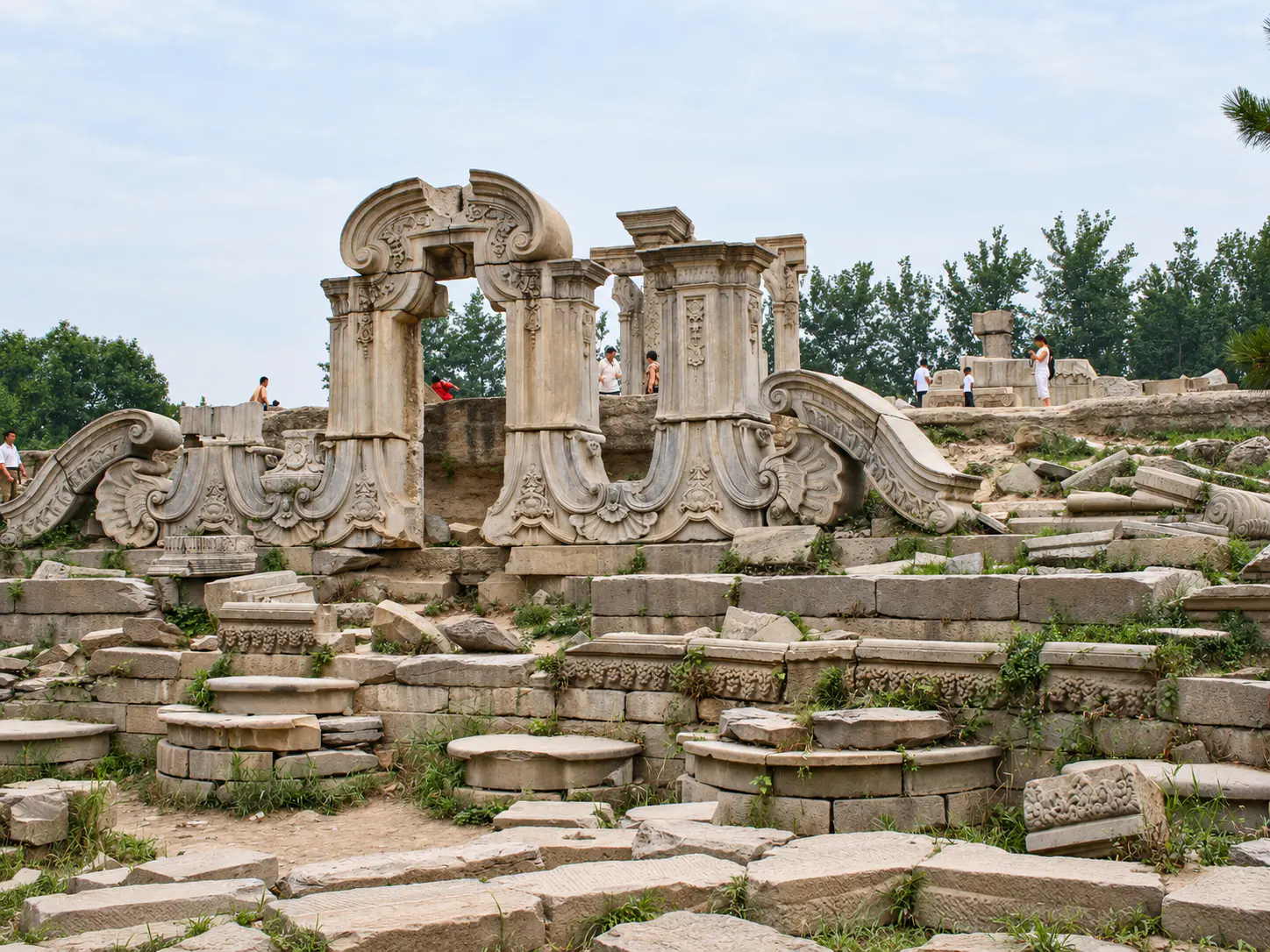 Stone ruins at Yuanmingyuan, the Old Summer Palace in Beijing.