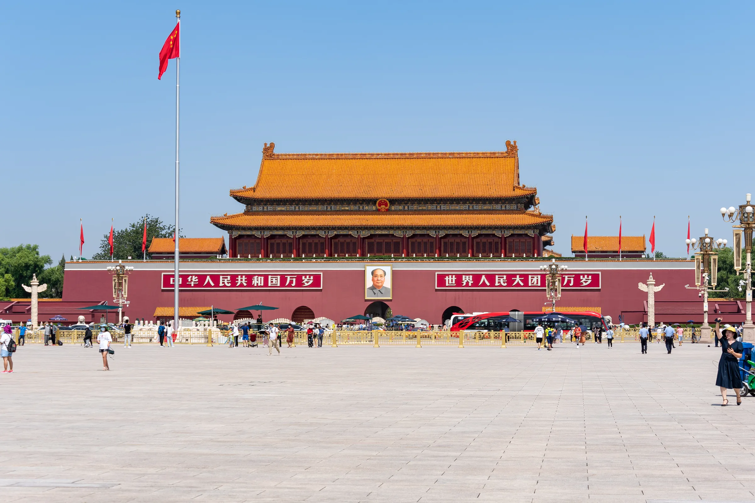 Tiananmen Square and Tiananmen Gate in central Beijing