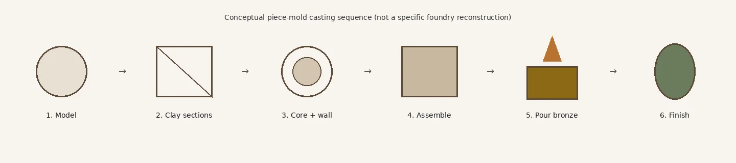 Conceptual piece-mold casting sequence