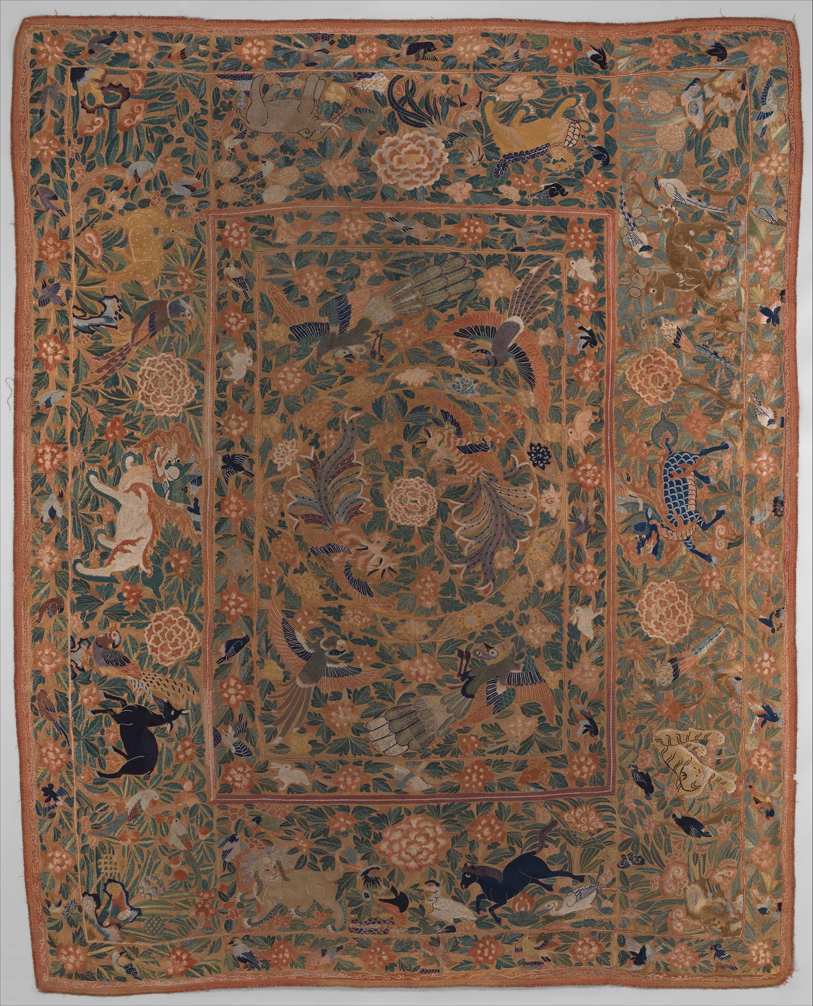 17th-century Chinese export embroidery panel (Met)