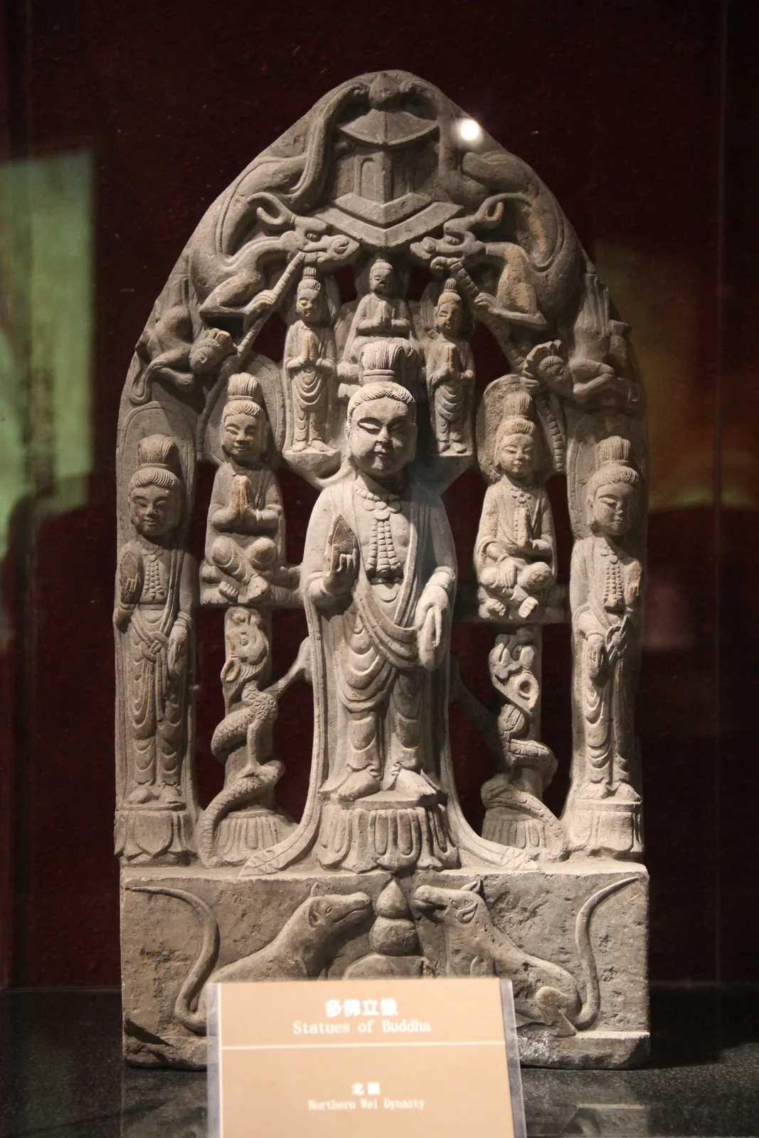 Northern Wei stone Buddha figure from a Chinese Buddhist cave temple