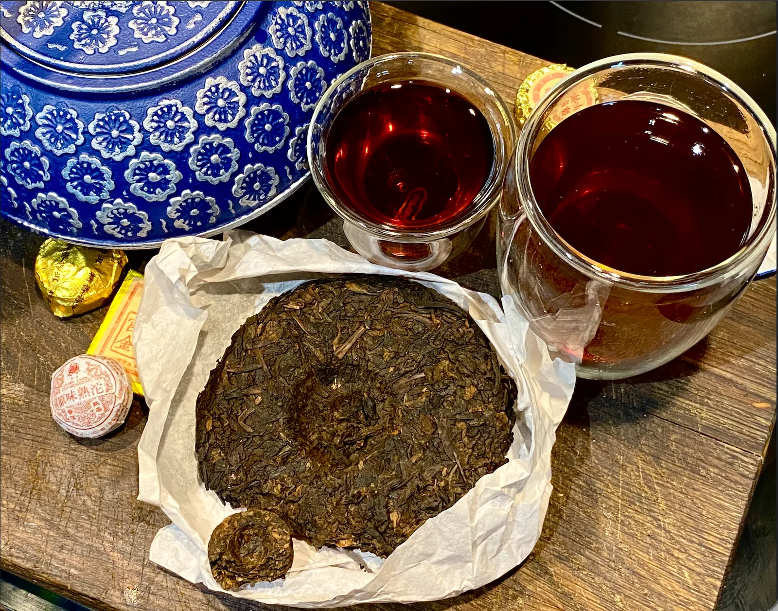 Pu-erh tea, compressed dark tea style