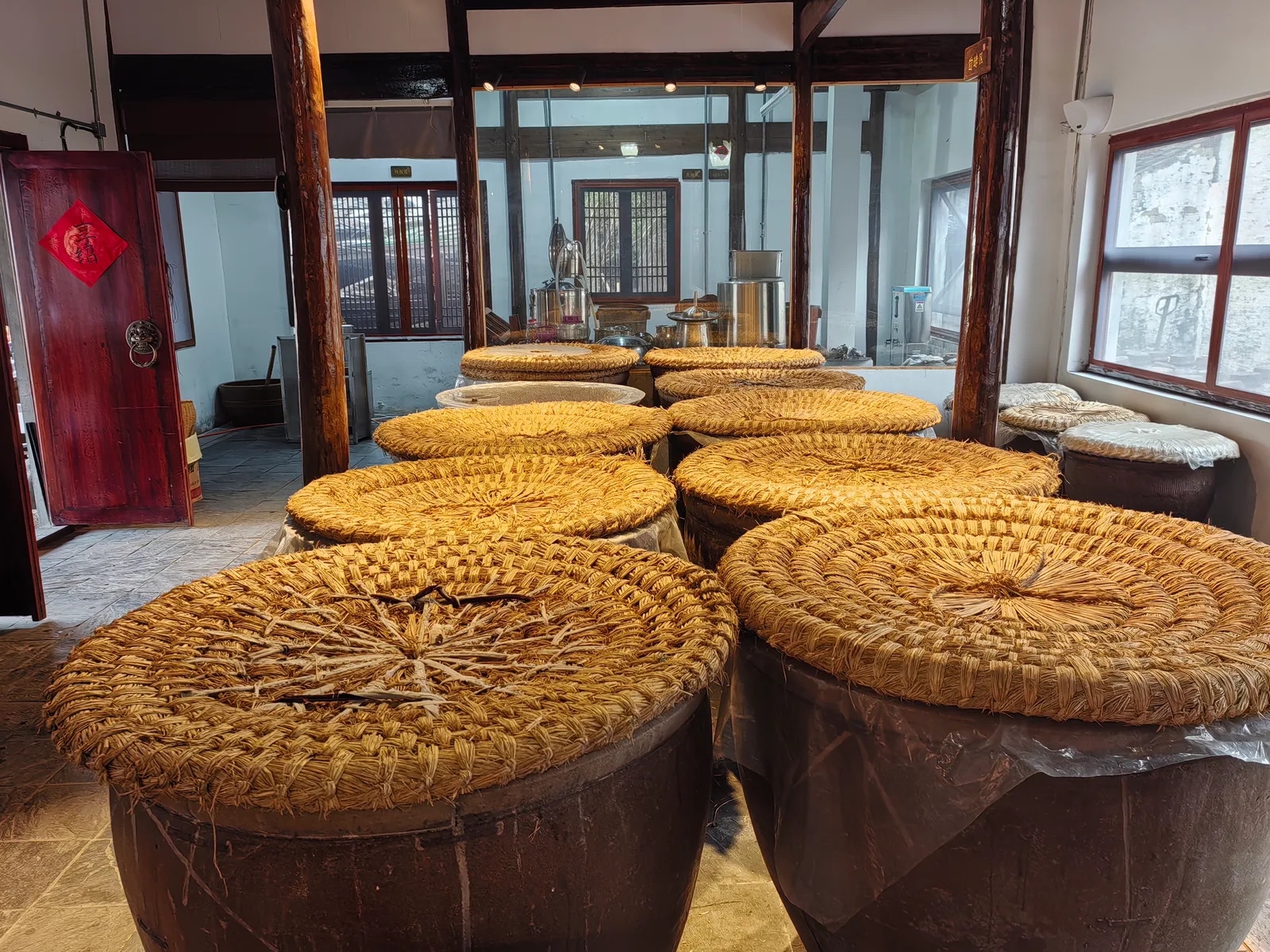 Jars of huangjiu in Shaoxing's Dongpu area