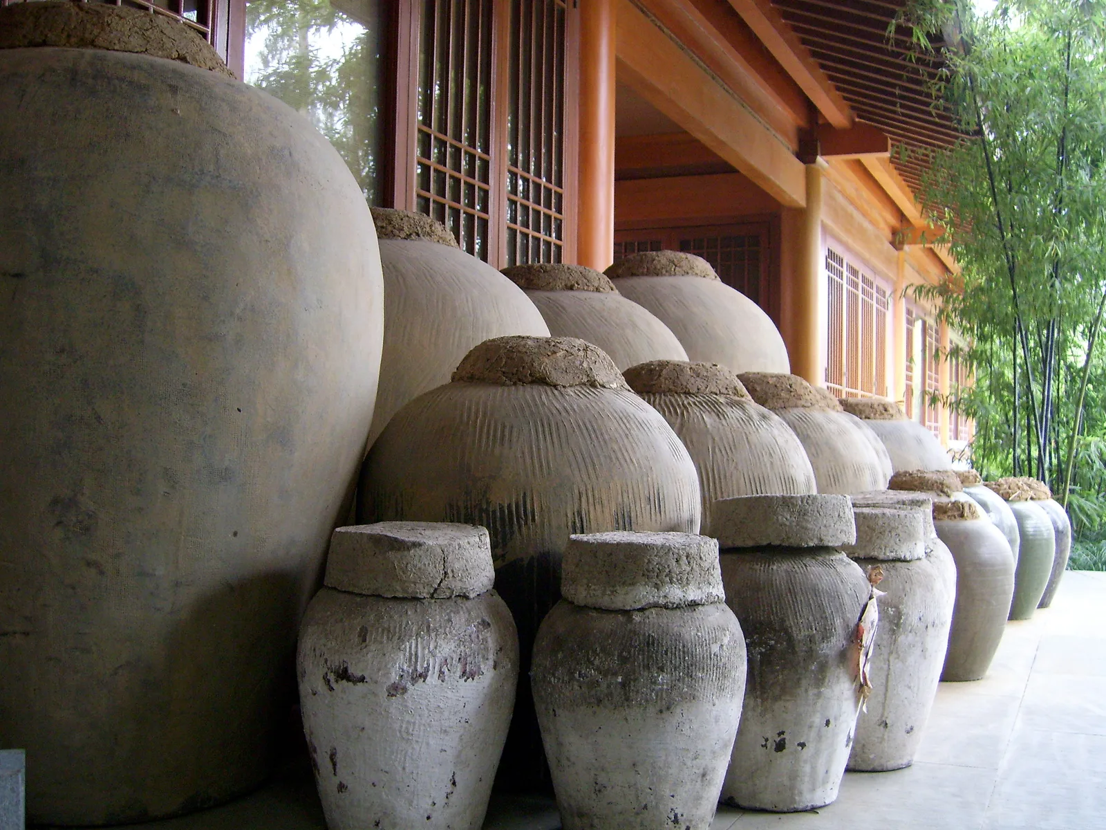 Traditional Chinese alcohol and wine storage jars