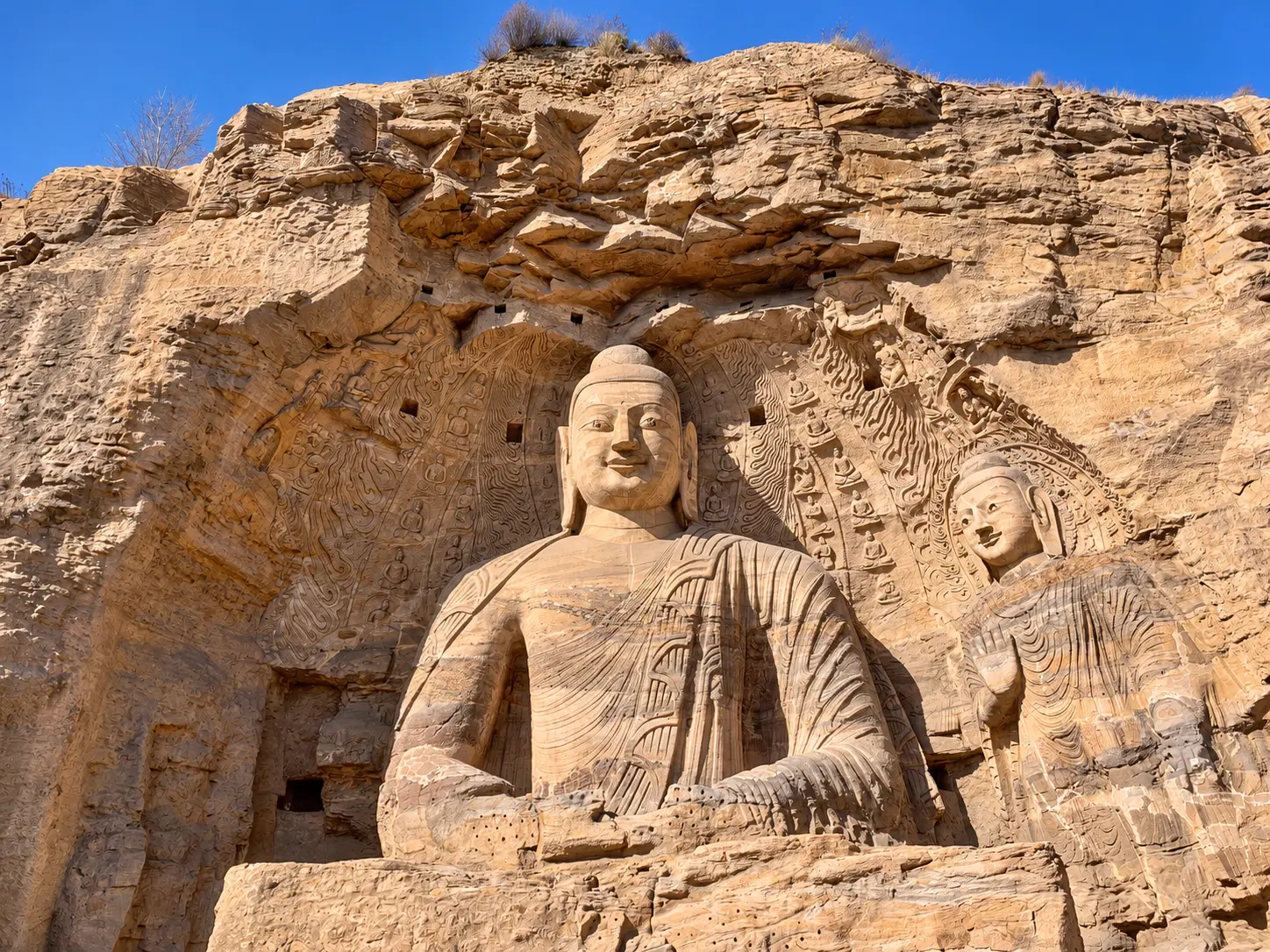 The seated Buddha of Yungang Cave 20 in Datong.