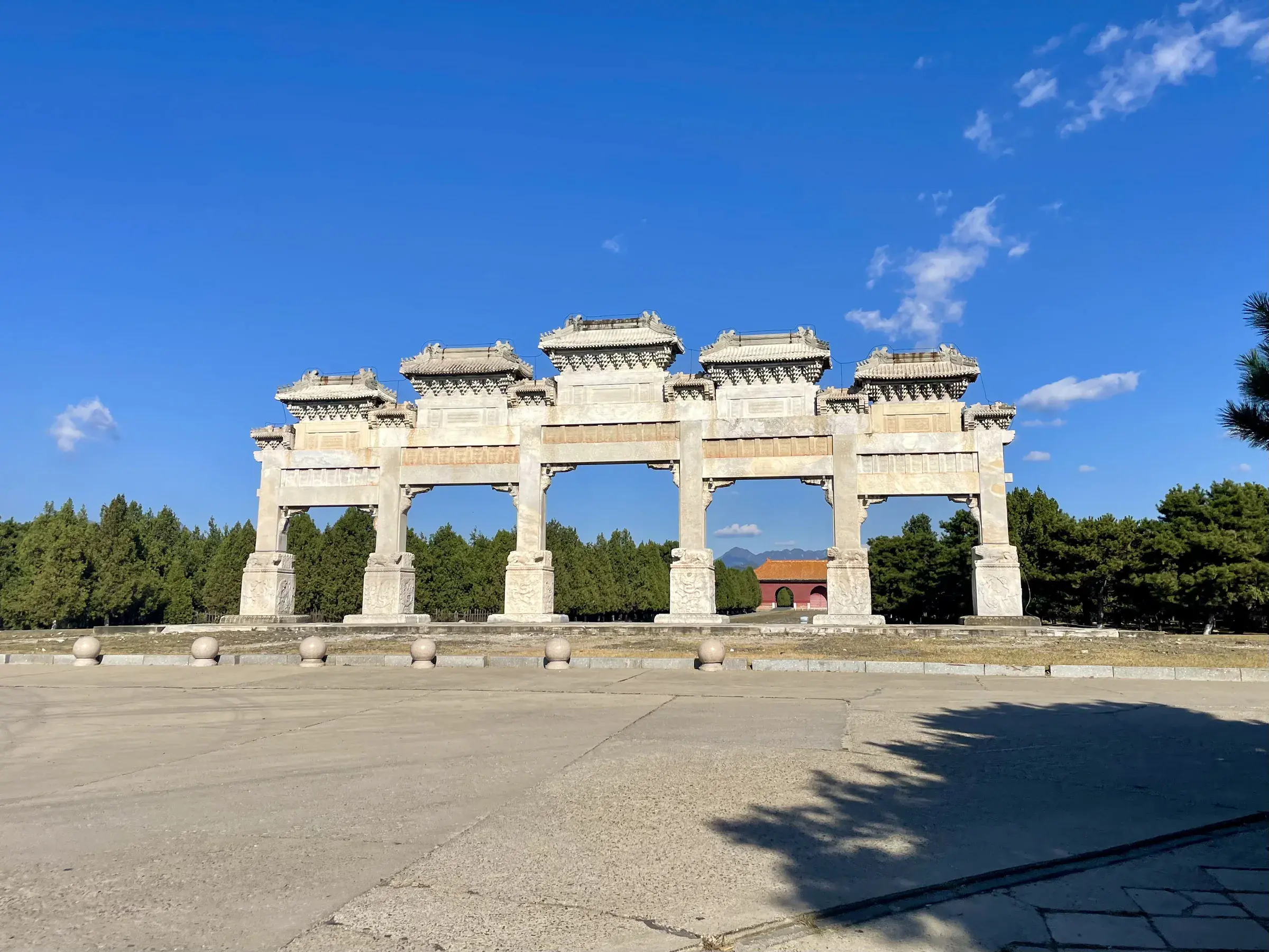 Stone memorial archway at the Eastern Qing Tombs.