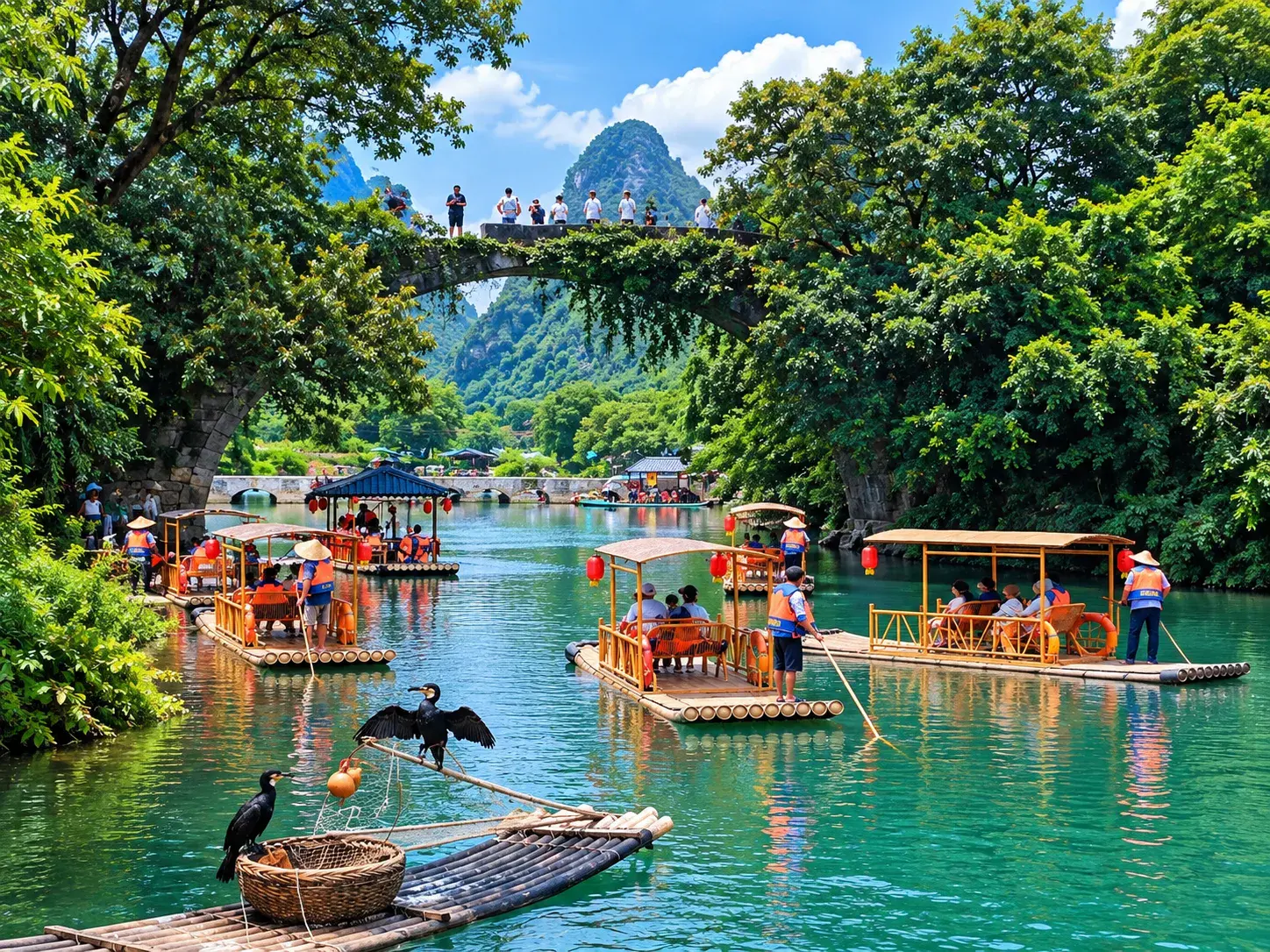 Li River cruise scenery on a classic Guilin and Yangshuo private tour