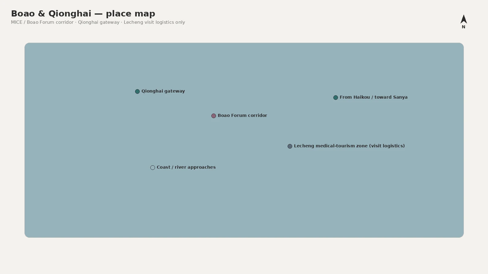 Boao & Qionghai place map