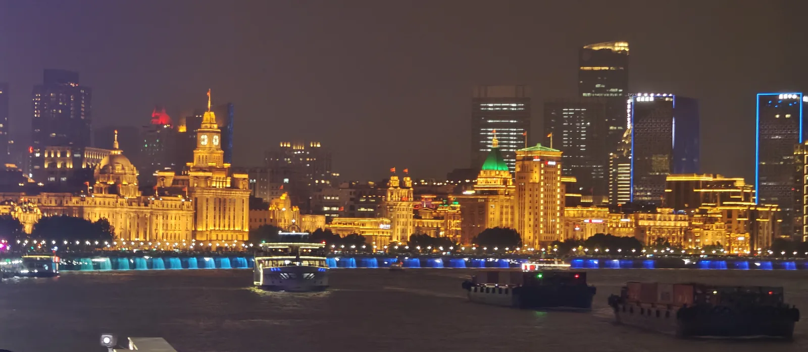 Shanghai Bund at night — city context