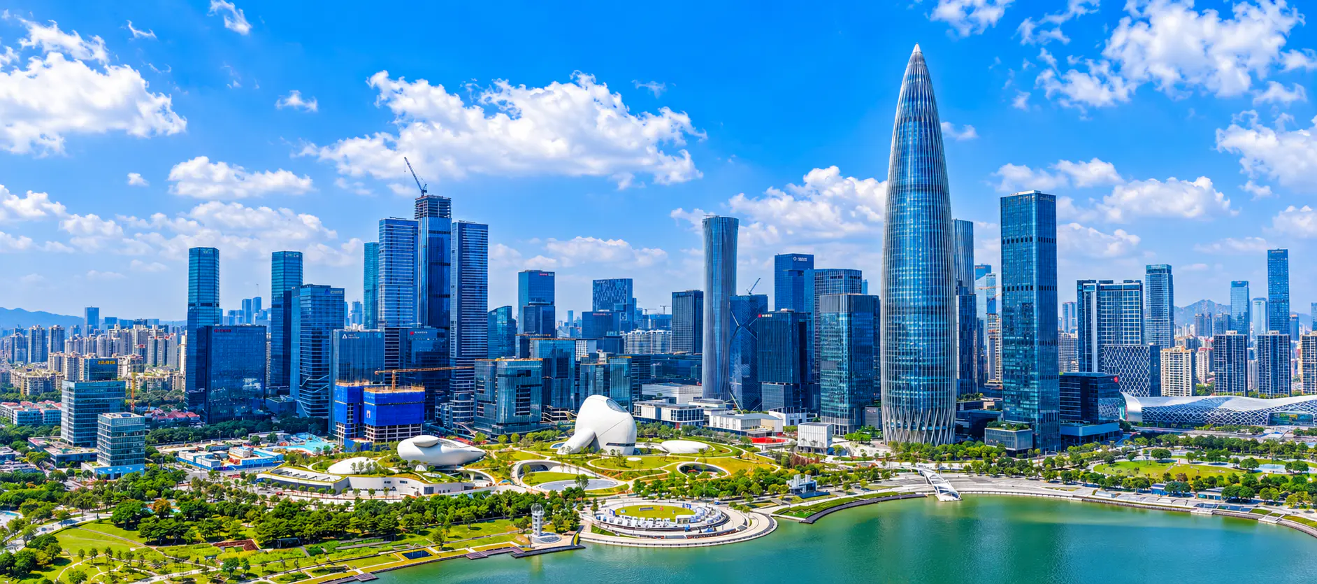 Shenzhen Bay skyline and modern towers in Nanshan, Shenzhen