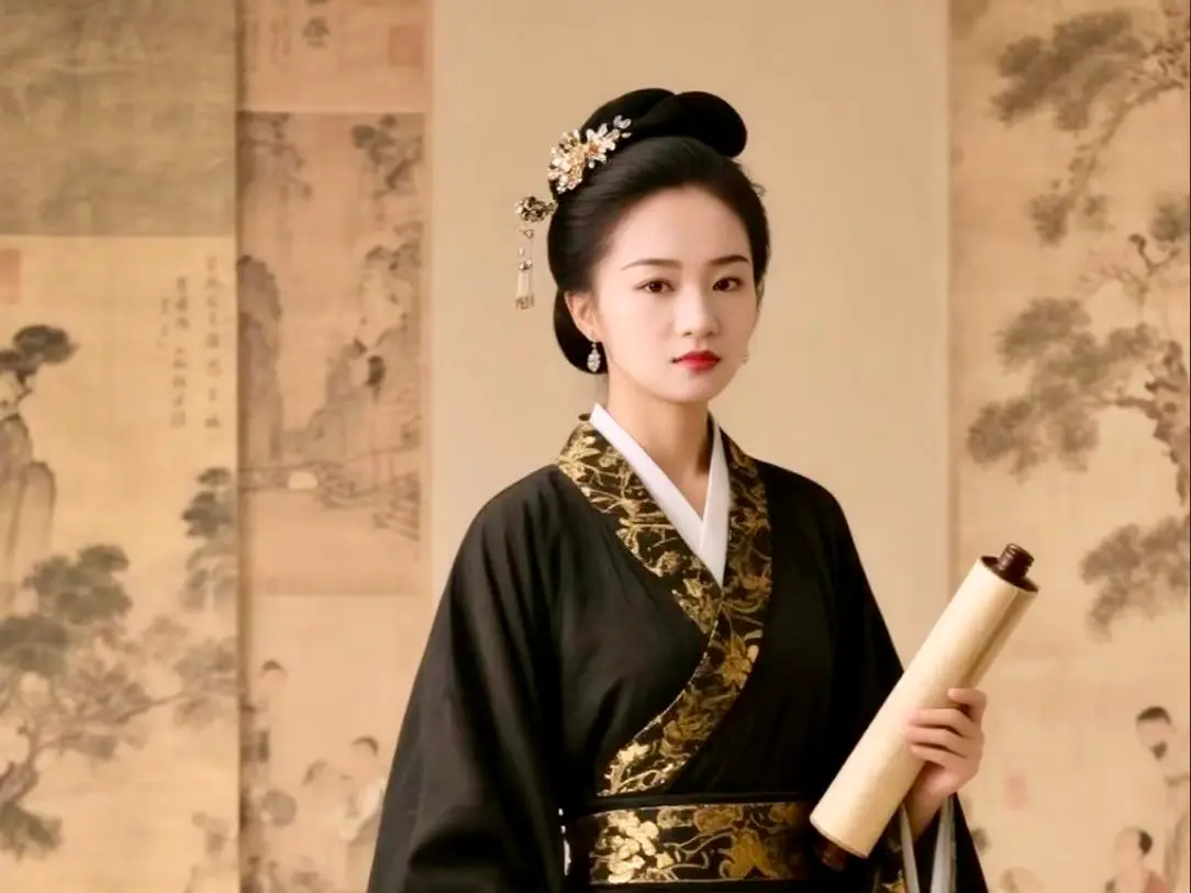 Detalle del cuello cruzado en un Hanfu mostrando su construcción en capas