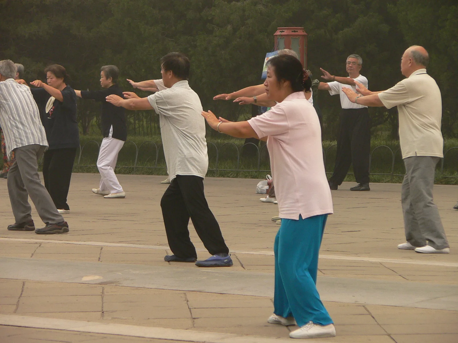 Tai chi practice at Temple of Heaven park, Beijing